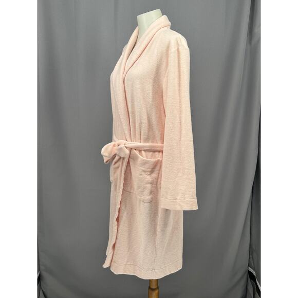 Hanro Bathrobe Womens Small Belted Shawl Collar Terry Robe Fleece Lined Lounge - Picture 3 of 12